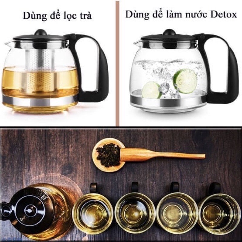 [HCM]Bộ ấm chén pha trà thủy tinh có lõi lọc - SIÊU RẺ