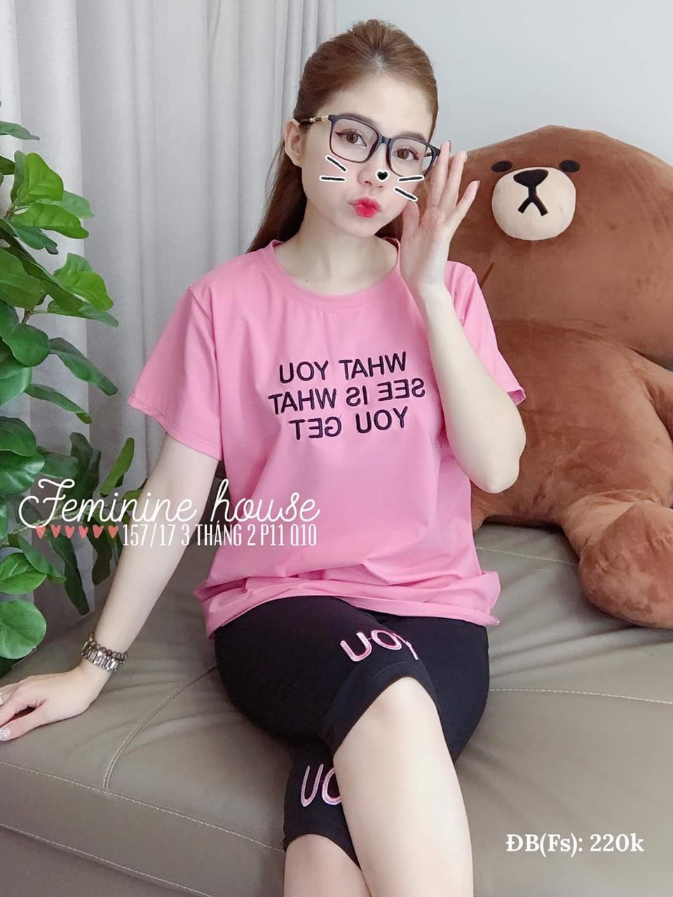 bộ đồ lửng chất coton mặc mát