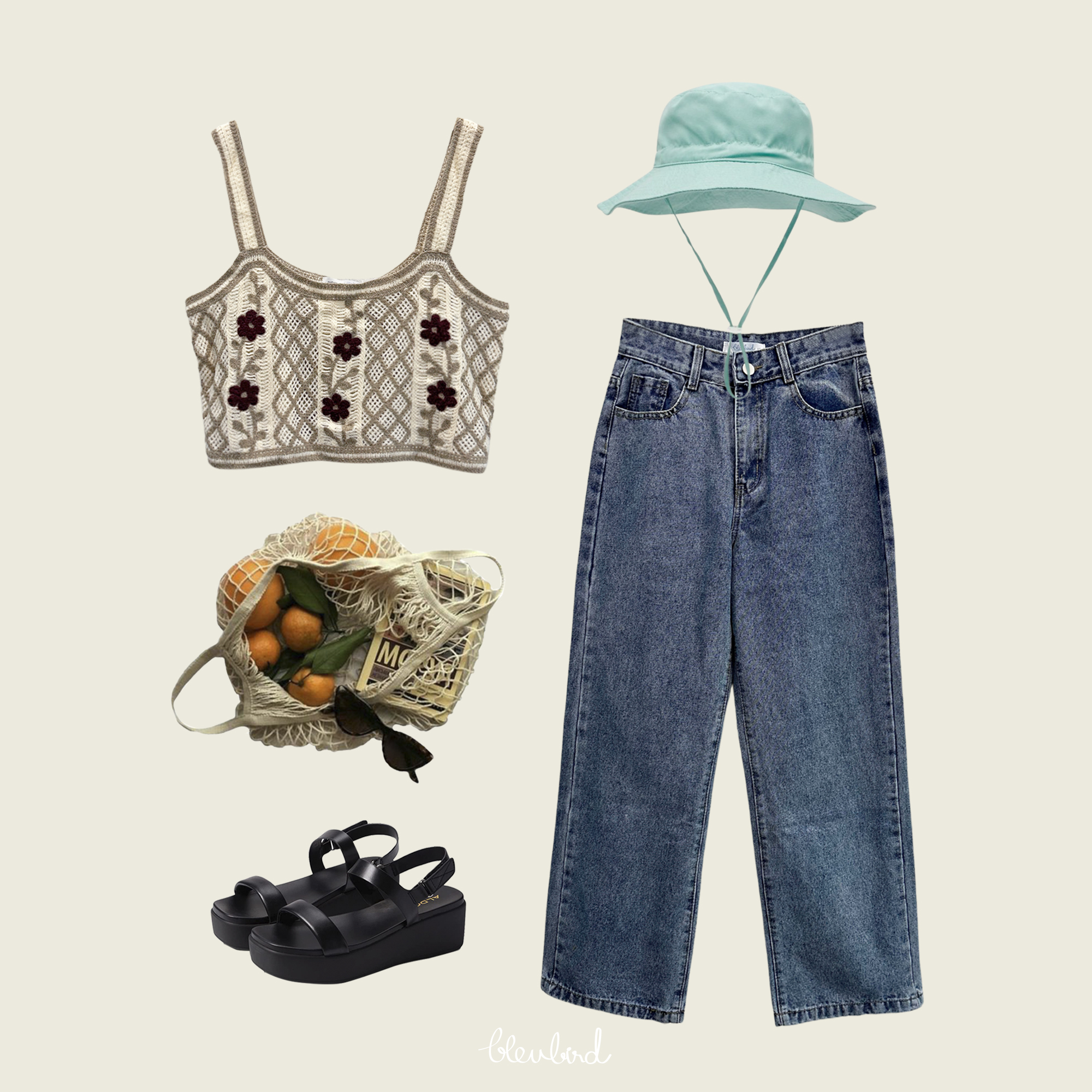 BLEUBIRD Áo len móc hoa CROCHET TOP