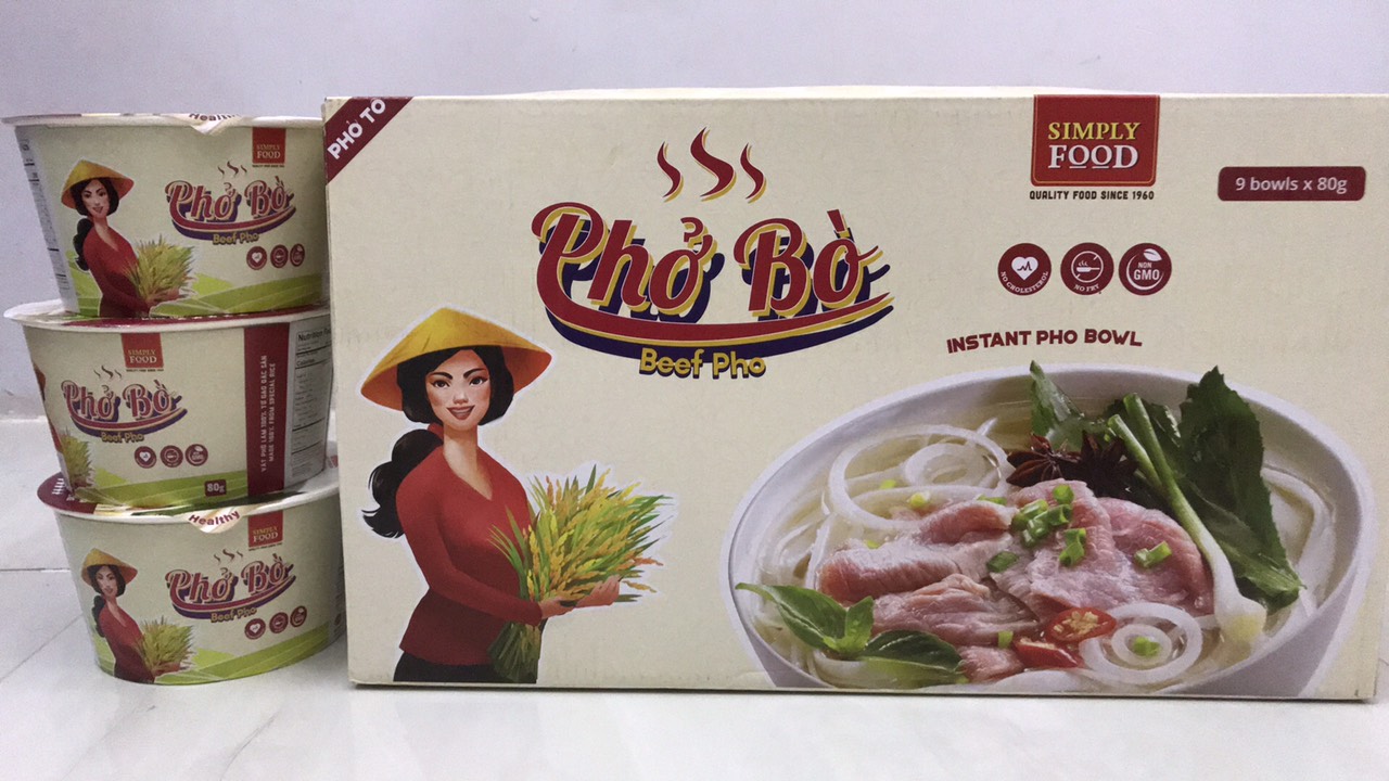 Phở Bò Tô ăn liền (9 tô/thùng) -  Beef Pho (9 bowl per box)