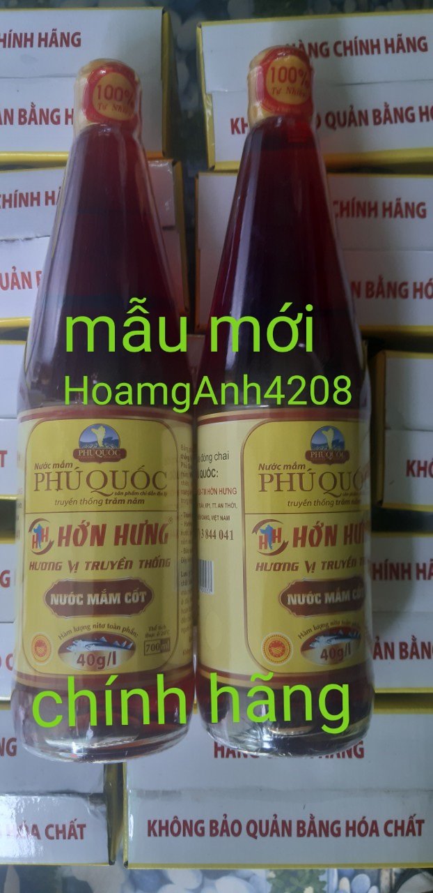 (loại đặt biệt rất ngon)(hộp 2 chai 700ml) nước mắm PHÚ QUỐC - hiệu Hớn Hưng (40 độ đạm)