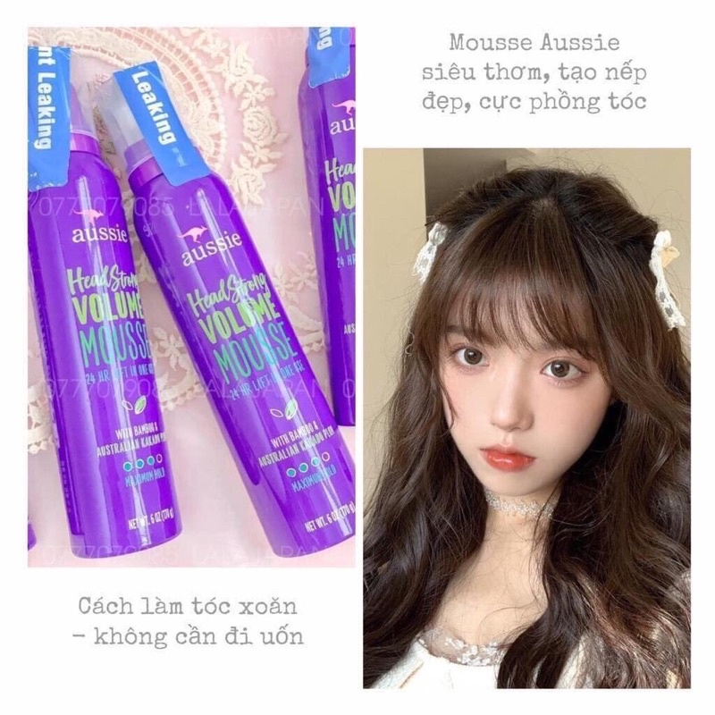 Mousse làm phồng và tạo kiểu tóc Aussie mousse Volume 170g