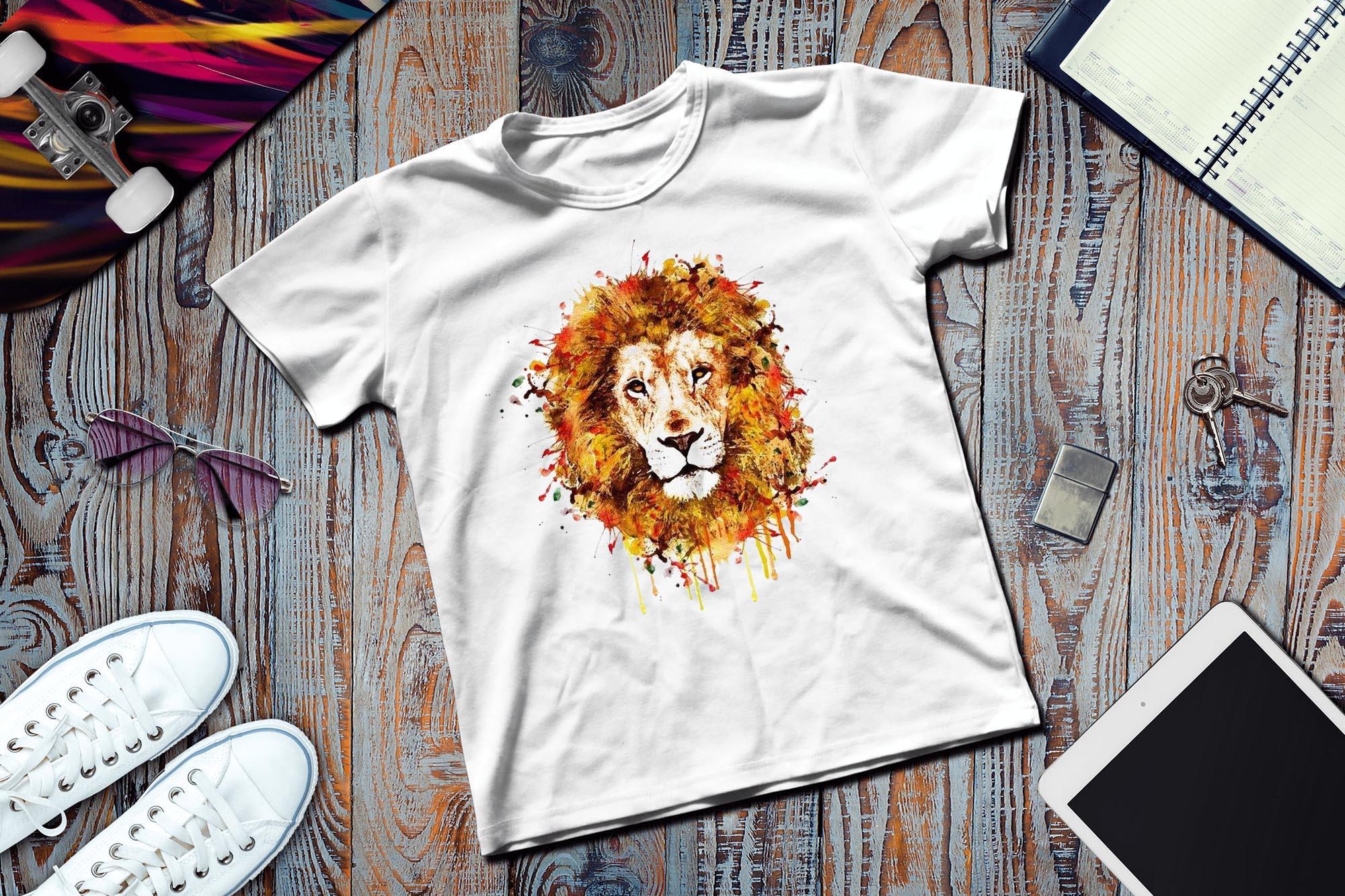 [HCM]Áo thun giá rẻ in hình sư tử màu vàng