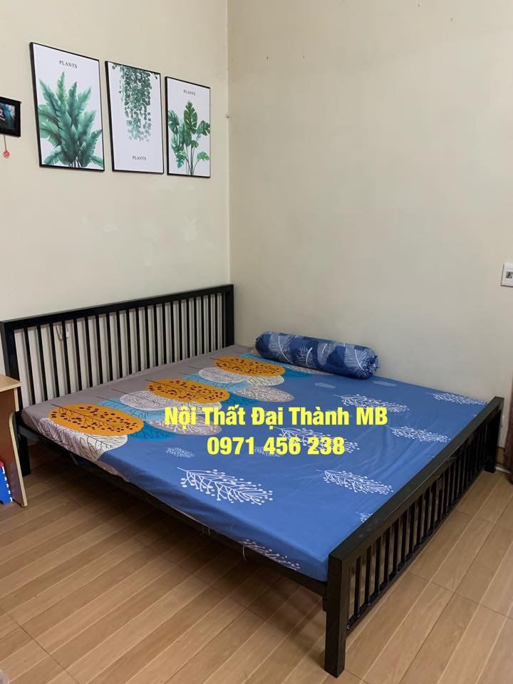 Giường sắt mỹ nghệ 1m6x2m Hà Nội