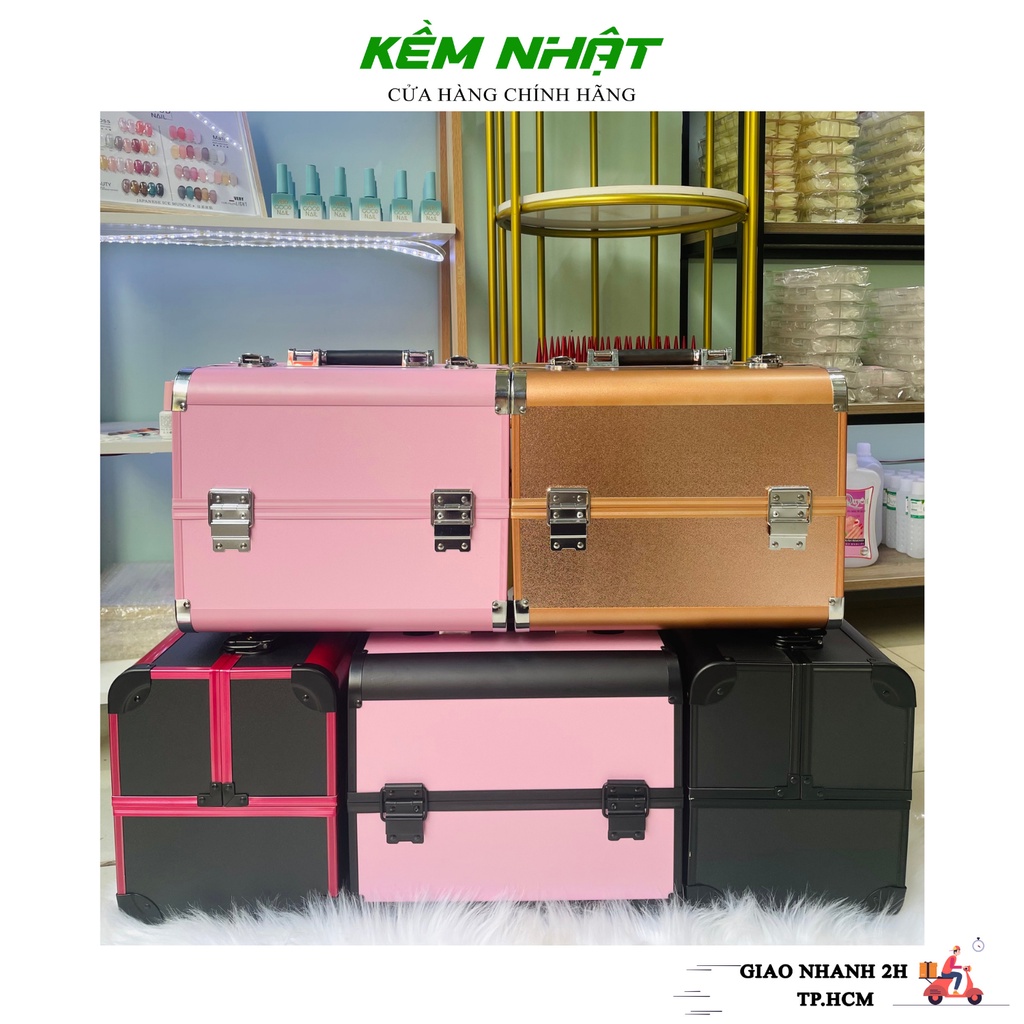 Cốp nhôm đựng dụng cụ nail 2 tầng 5 khay