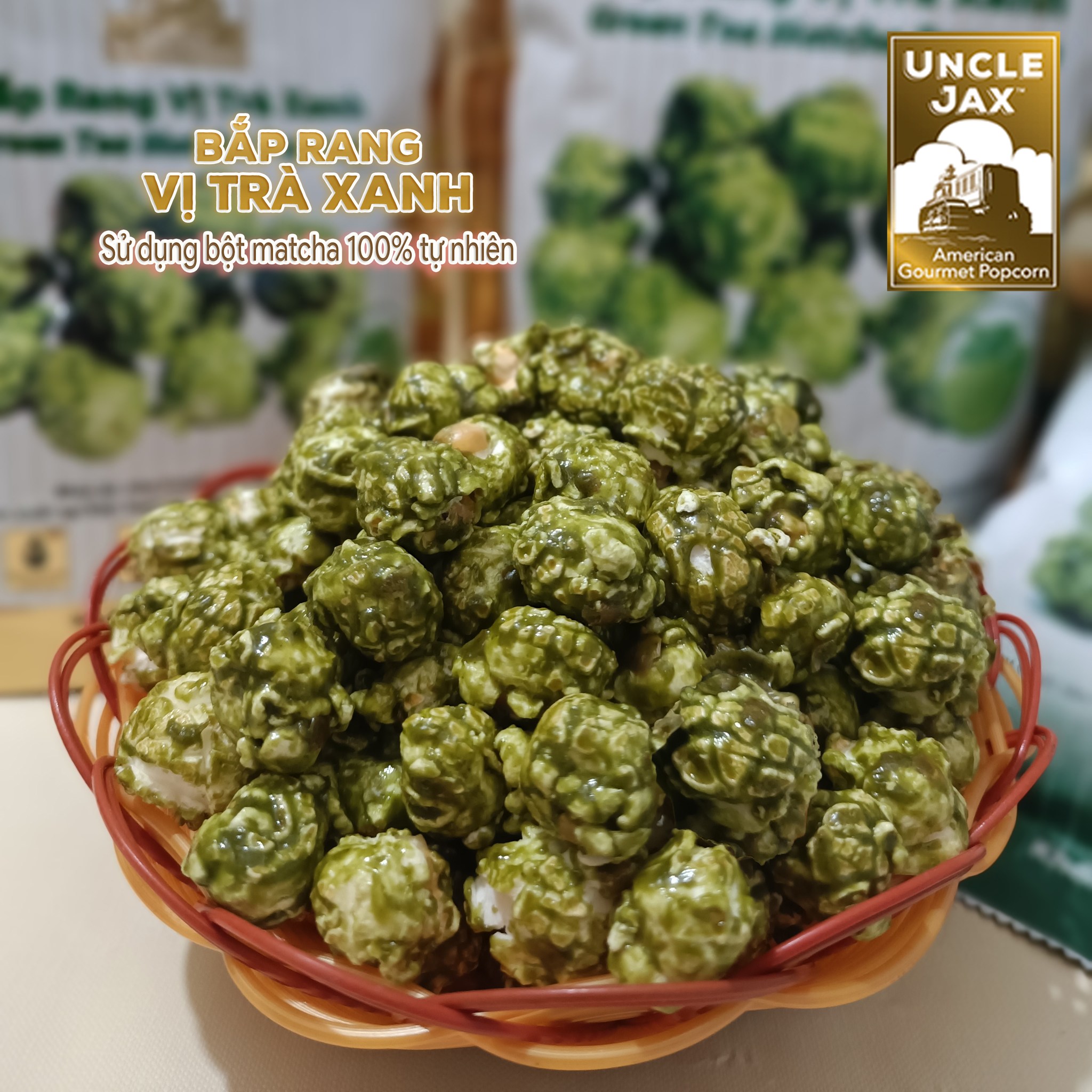 Bắp rang Uncle Jax vị: Trà Xanh (70g)
