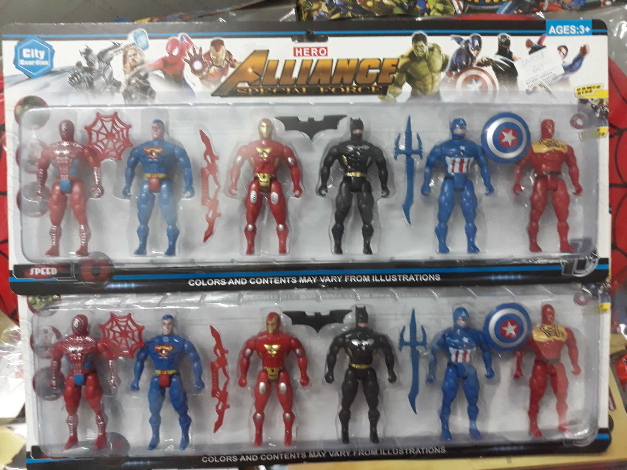 Vĩ Siêu Nhân 6T alliange + VK (nhện, batman, captain america) Avenger SN001