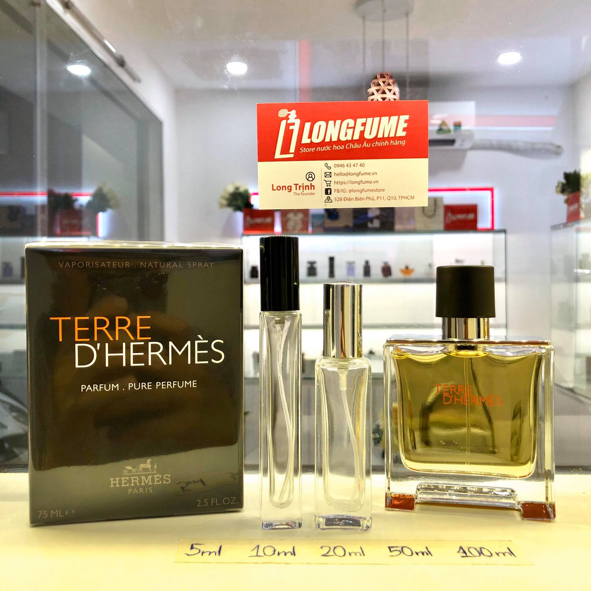 [Có Video] Mẫu Thử Nước hoa Terre D'Hermes Parfum EDP - Longfume Chiết nước hoa 5ml 10ml 20ml