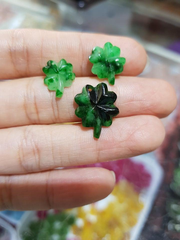 Dây Chuyền Cỏ Bốn Lá May Mắn Đá Cẩm Thạch