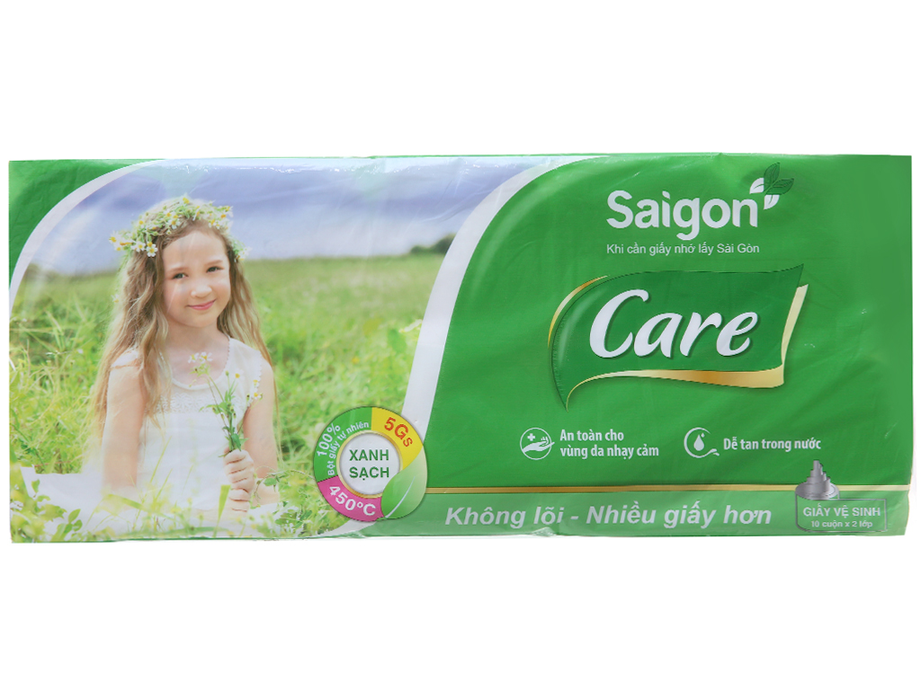 [HCM]1 CÂY (10 LỐC) GIẤY VỆ SINH - SÀI GÒN CARE 10 (KHÔNG LÕI)