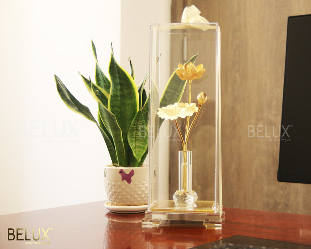 Bình hoa sen mạ vàng 24k 3 nhánh [HOTDEAL]
