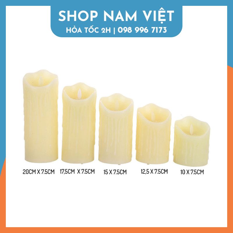 Nến Điện Tử Tim Lắc Thân Sáp Siêu Thật