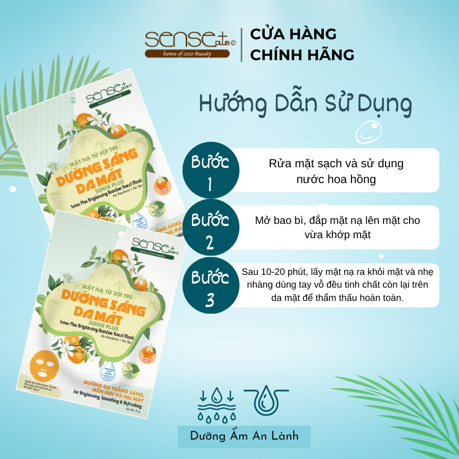 MẶT NẠ TỪ SỢI TRE DƯỠNG SÁNG DA MẶT SENSE PLUS 23G
