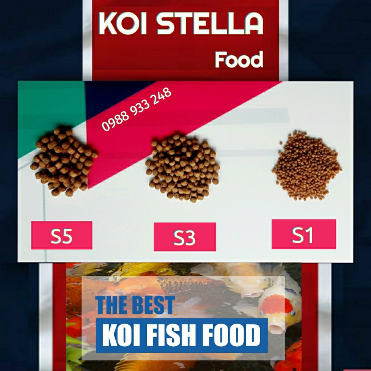 Cám KOI STELLA S3 (3mm)cho cá Koi, cá Cảnh/ 1KG