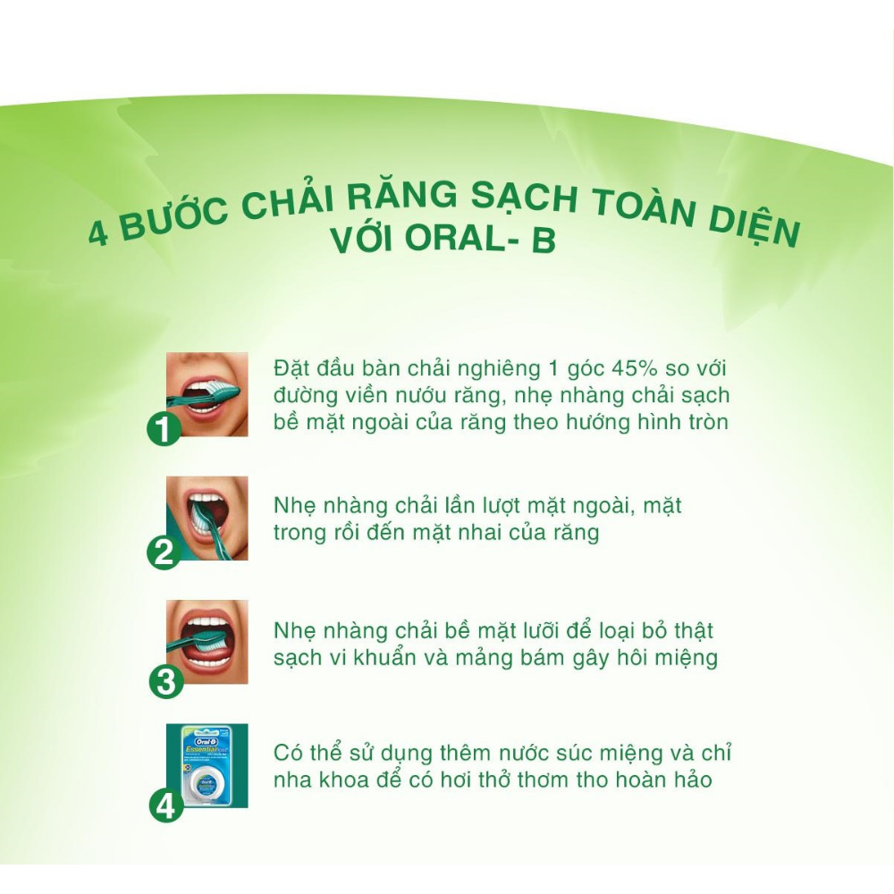 Bàn Chải Đánh Răng Tinh Chất Trà Đen Oral-B Vỉ 3 Cây
