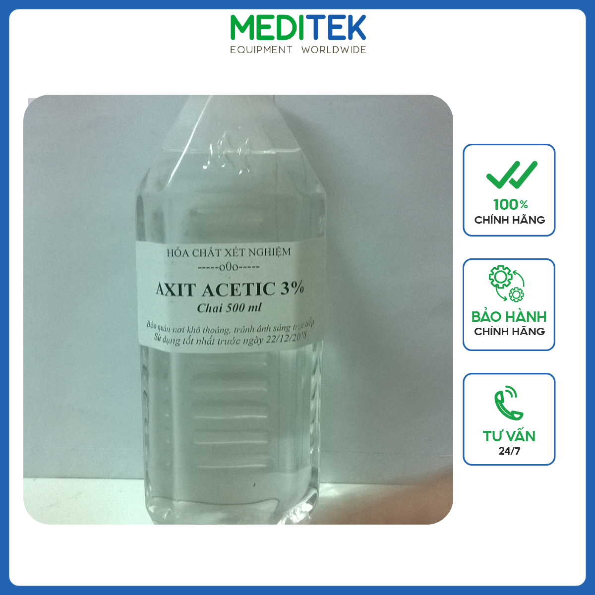 Dung dịch Axit Acetic 3%, Chai/500ml