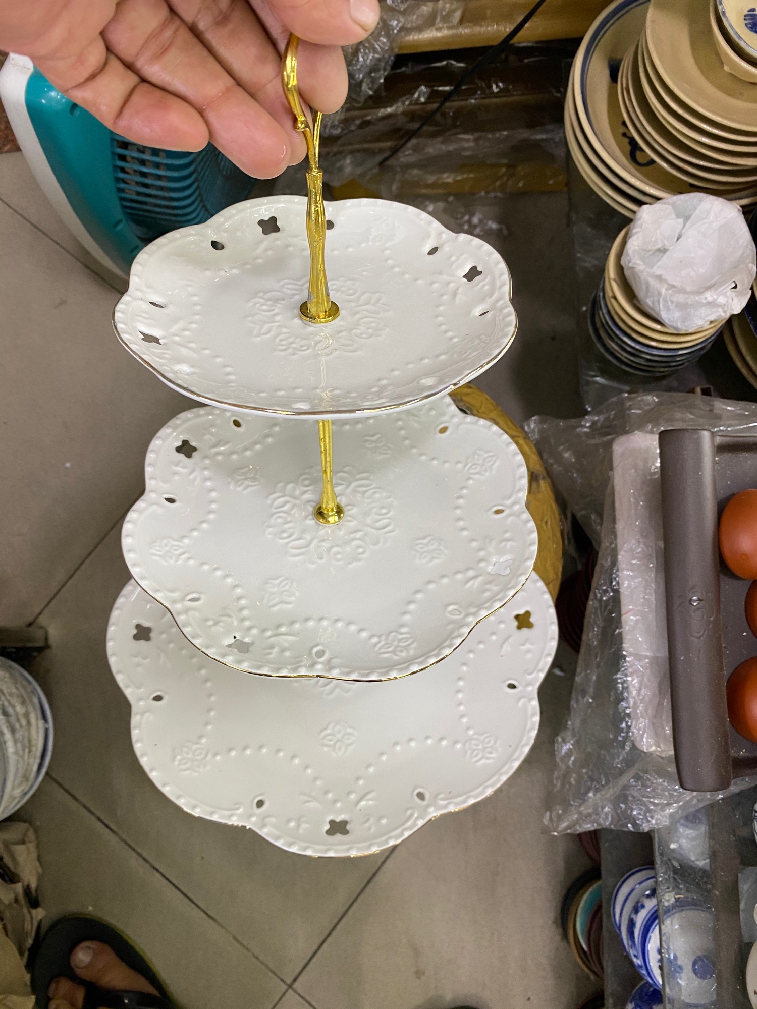 [HCM]Bộ đĩa sứ  3 tầng cao cấp