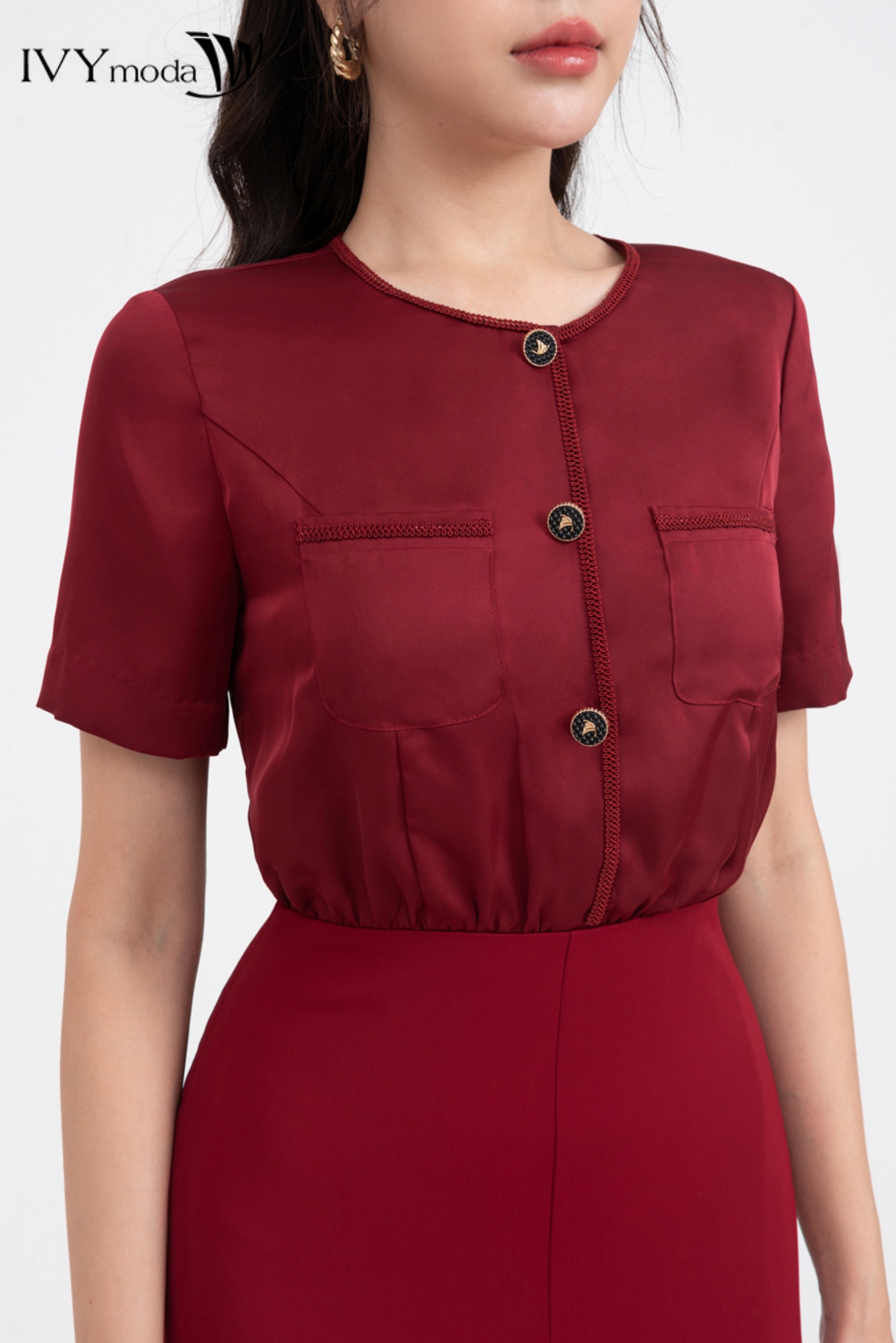 Đầm lụa đuôi cá IVY moda MS 48M8404