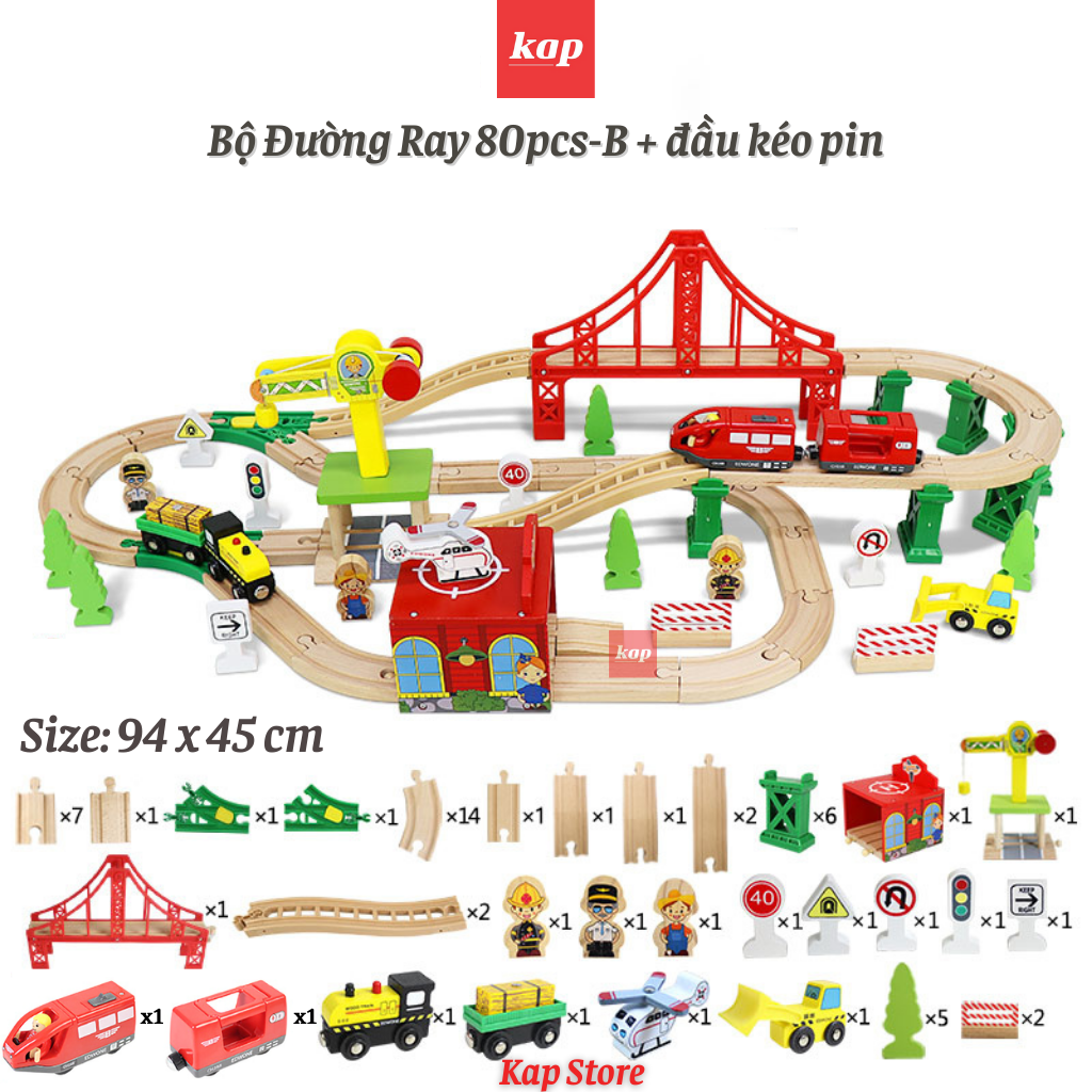[HCM] CÁC BỘ ĐỒ CHƠI LẮP RÁP ĐƯỜNG RAY XE LỬA GỖ EDWONE,