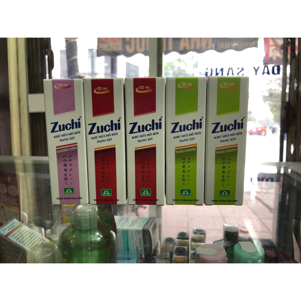 Xịt nách Zuchi 20ml ( tím + xanh lá+ đỏ)