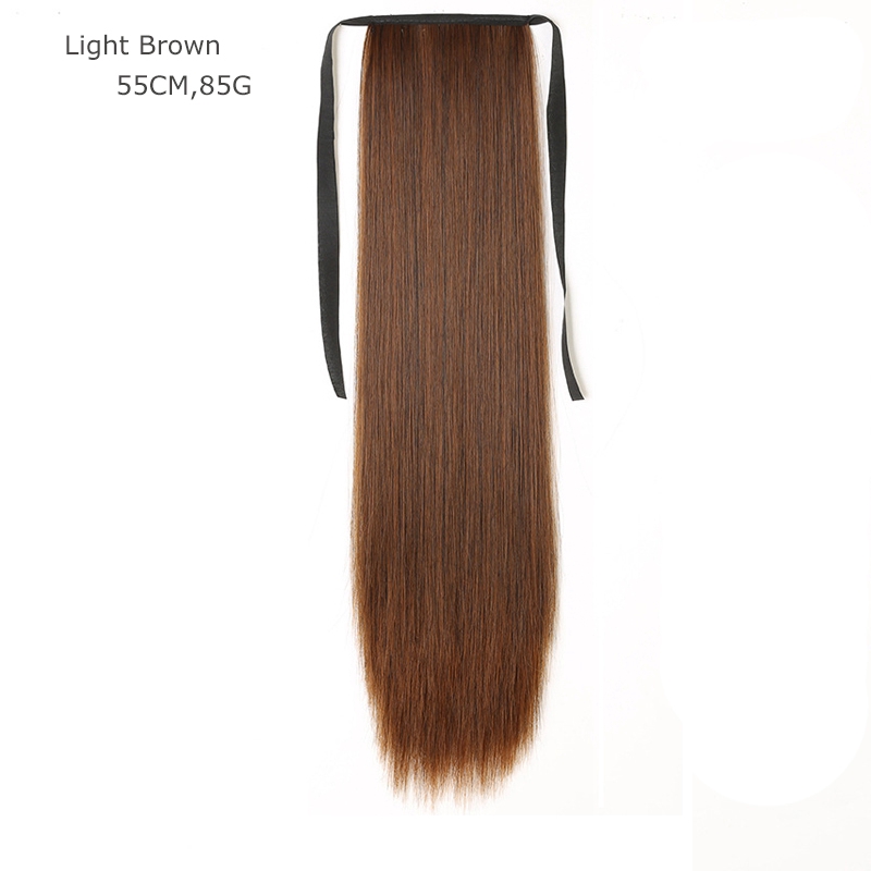 Tóc giả cột đuôi ngựa thẳng dài có 4 màu tùy chọn thời trang