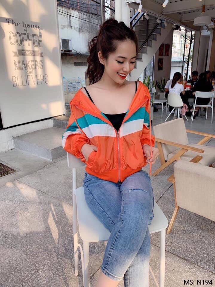 [HCM]ÁO KHOÁC GIÓ NỮ PHỐI MÀU SIÊU XINH