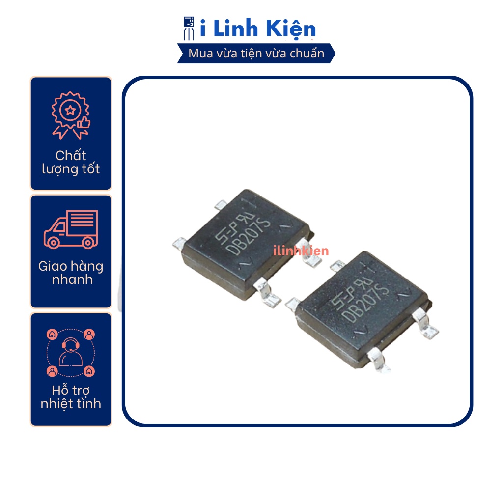 Db207s diode cầu 2a 1000v sop-4