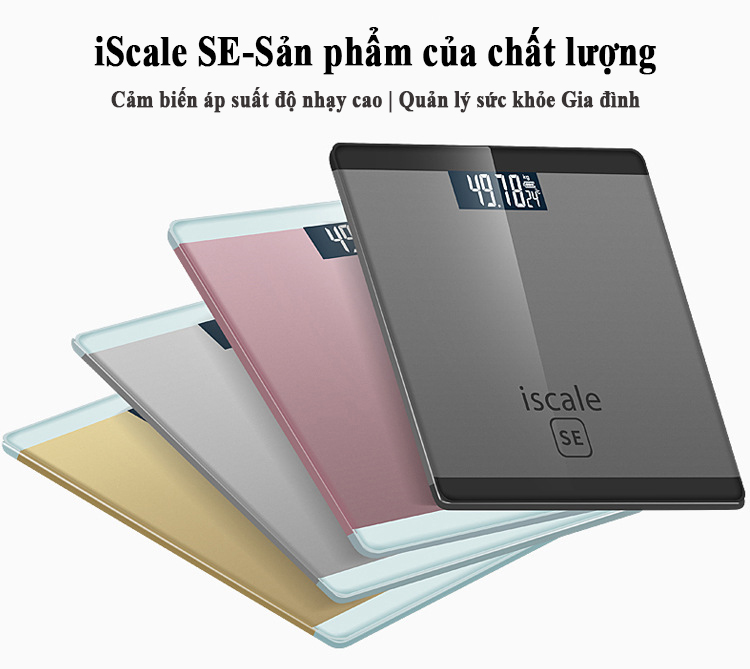 Cân sức khoẻ iscale hình vuông - Cân điện tử sức khỏe iScale - cân điện tử, cân điện tử sức khỏe, cân sức khỏe, cân mini, cân điện tử gia đình