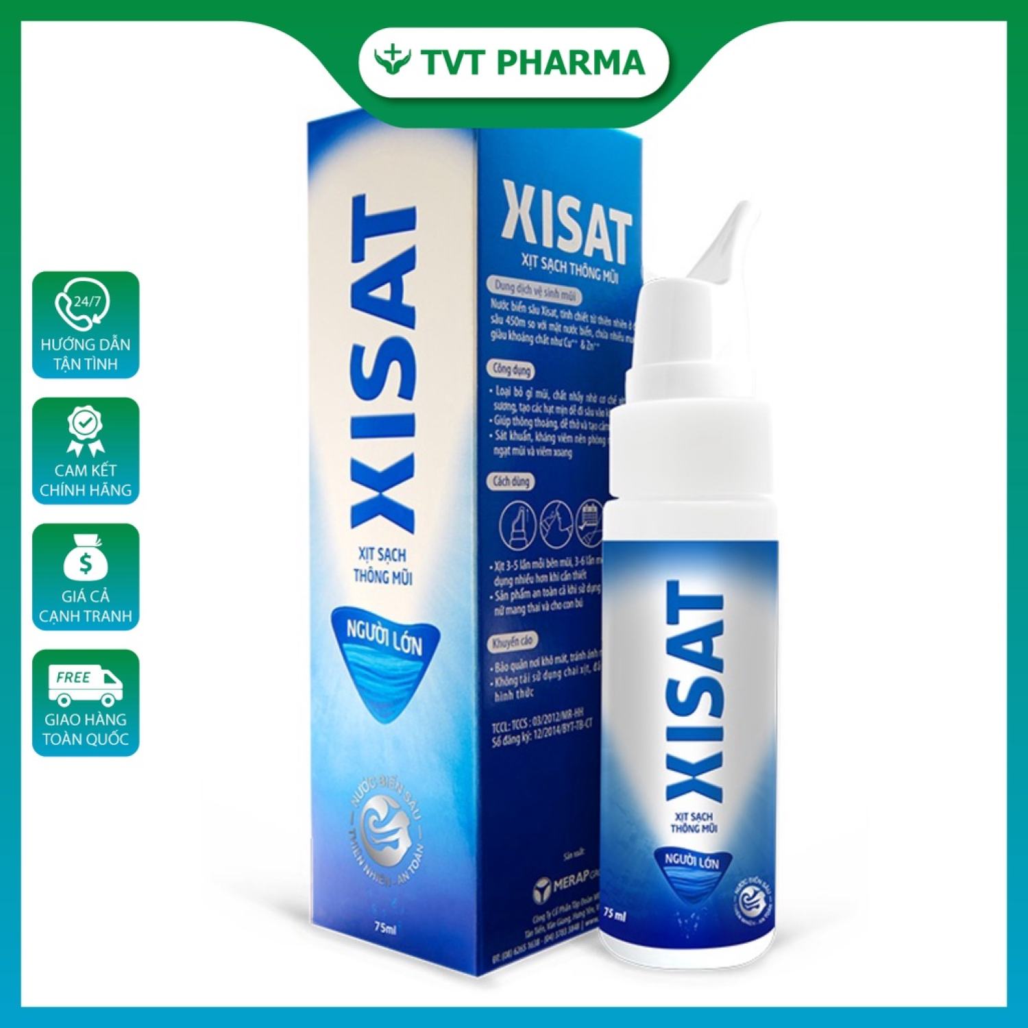 Xịt mũi nước biển sâu xisat ngừa viêm sổ mũi, viêm xoang, viêm mũi dị ứng
