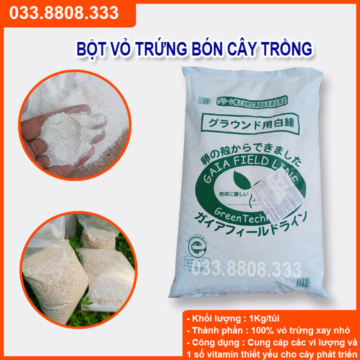 Bột Vỏ Trứng Gà Nhật Bản 1Kg - cung cấp canxi cho cây trồng giúp cây phát triển tốt