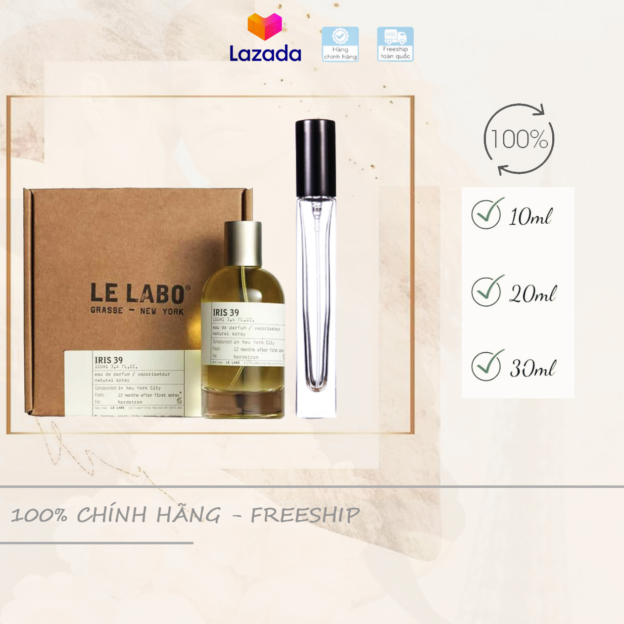 [Chiết 10-20-30ml] unisex le labo iris 39