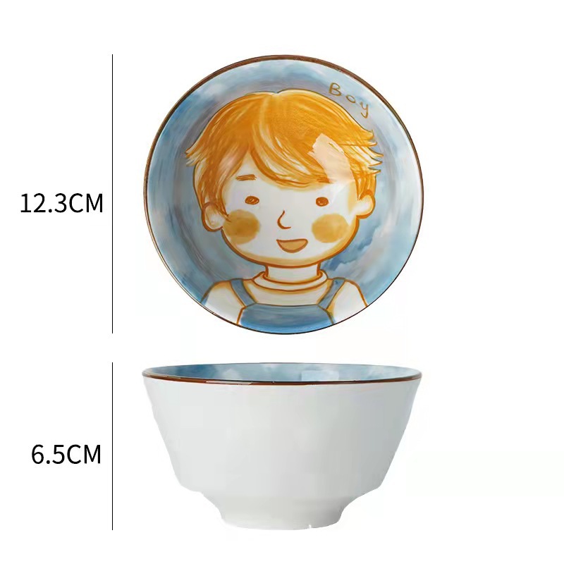 Bộ chén ăn gia đình (ÔNG - BÀ - BỐ - MẸ - CON TRAI - CON GÁI ) - Gốm Sứ - Chất lượng cao