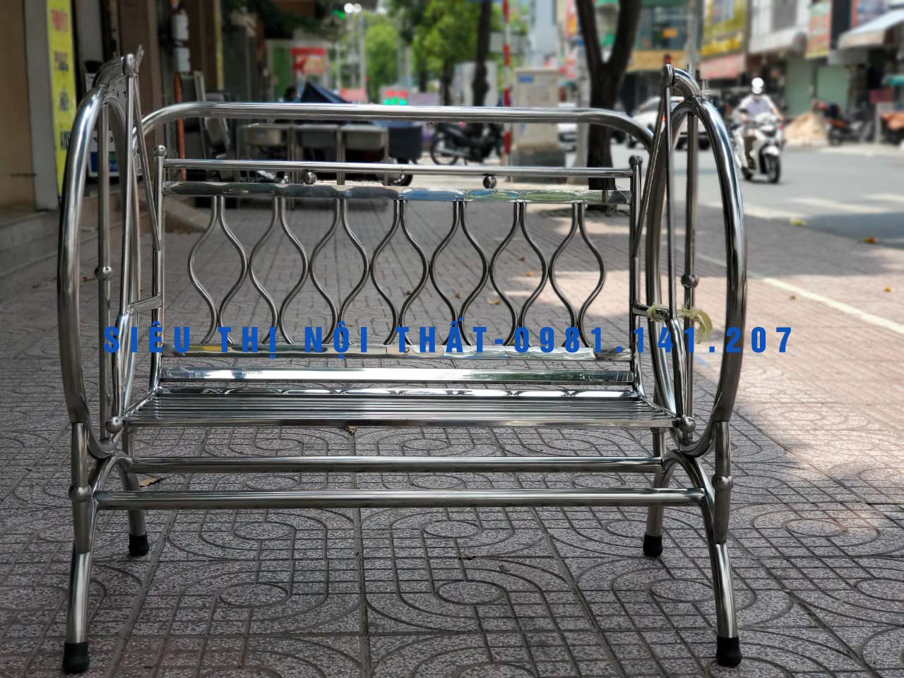Xích đu inox mẫu mini đan lưới nhỏ gọn tiện nghi STNT38