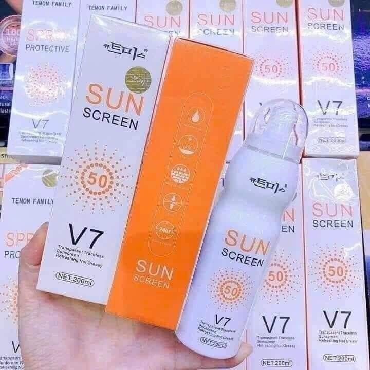 Xịt chống nắng v7 hàn quốc- dưỡng sáng da, kháng nước sun screen-minstore 2