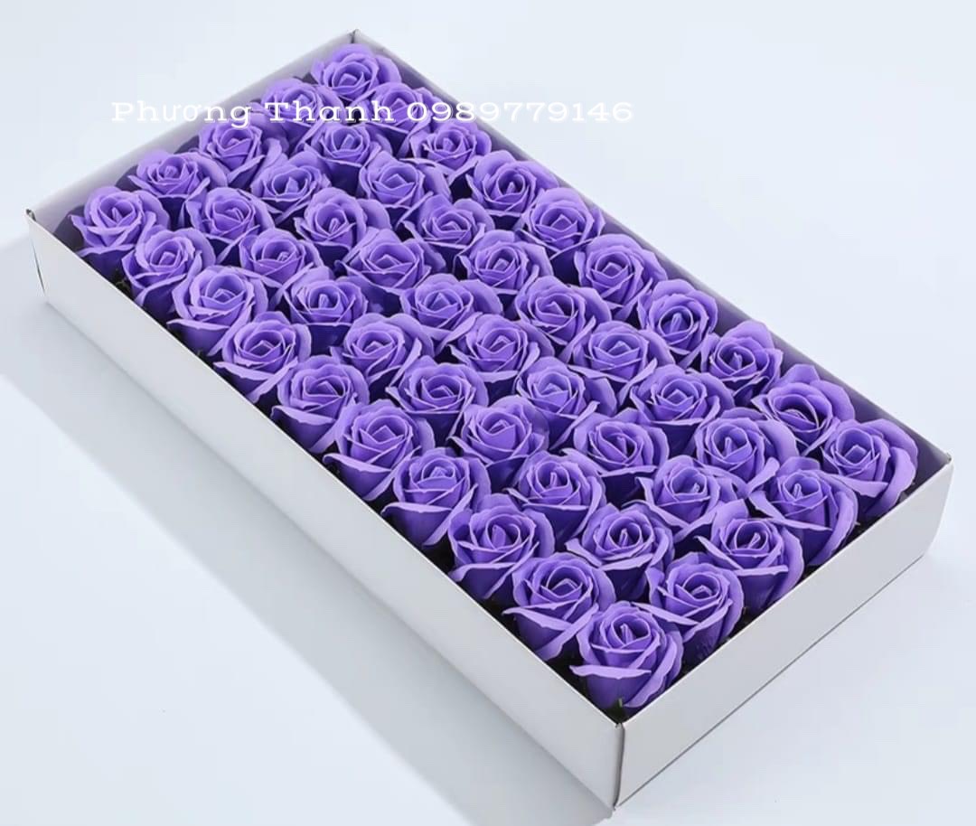 (có hỏa tốc)HOA HỒNG SÁP THƠM, Hộp 50 đầu bông