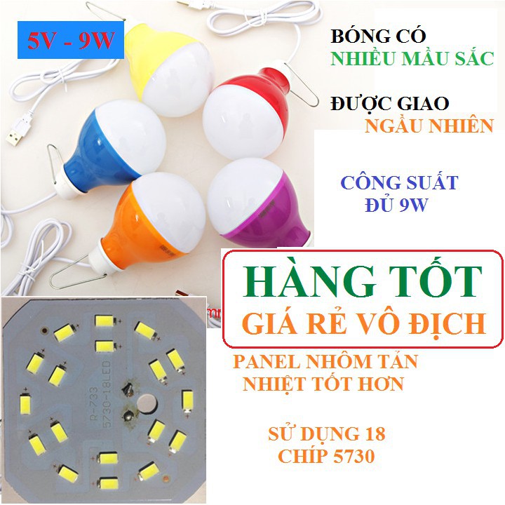 1 Cái Bóng Đèn LED 5V-Đủ 9W Hoặc 5V-5W (Giao màu ngẫu nhiên)