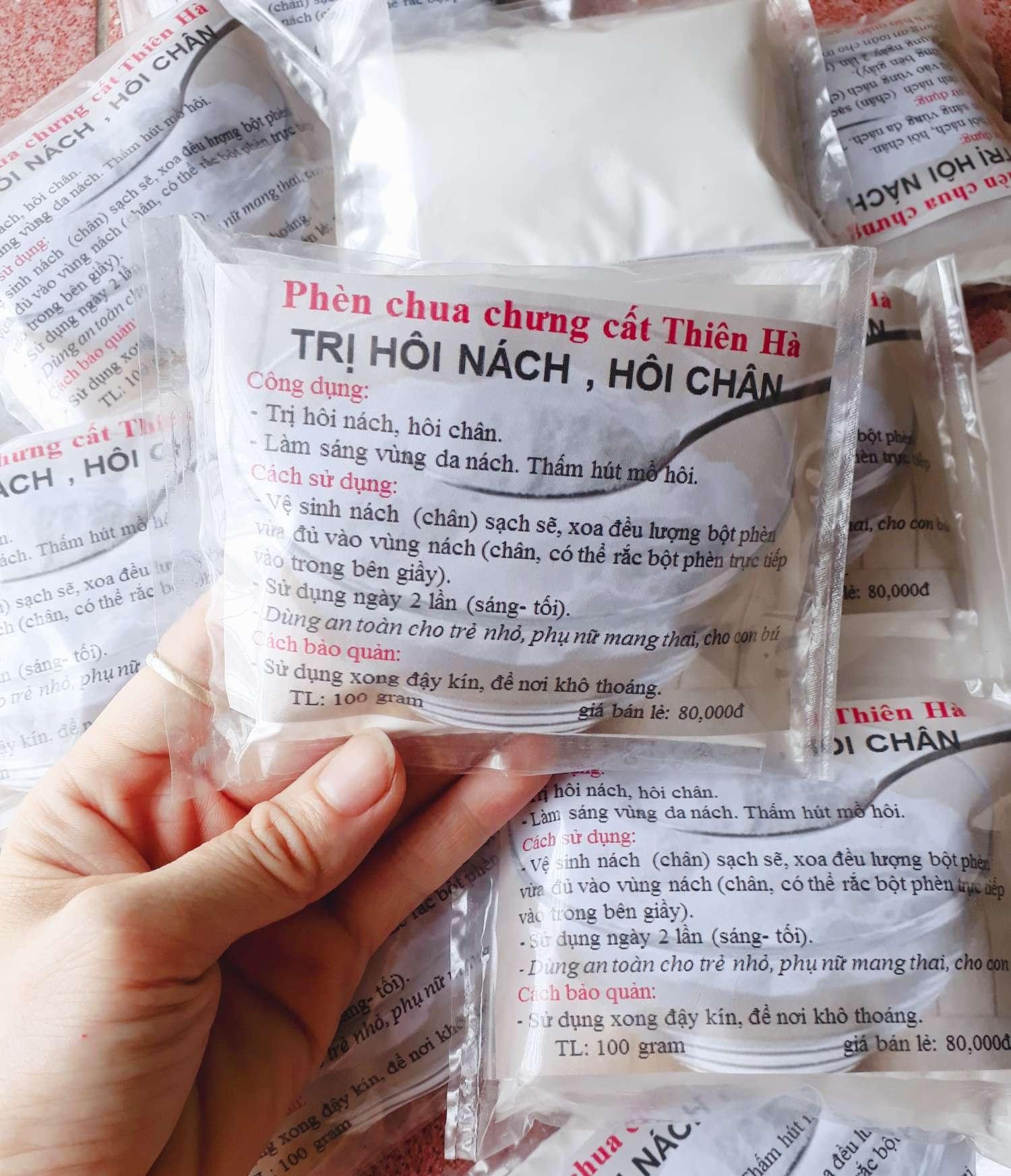 Phèn chua chưng cất trị hôi nách- hôi chân