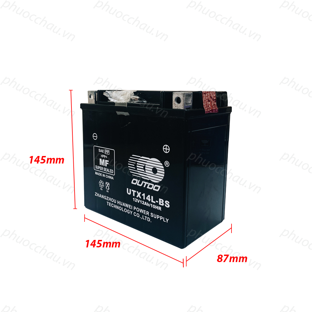 Ắc Quy Xe Moto Phân Khối Lớn OUTDO UTX14 (12V-12AH)