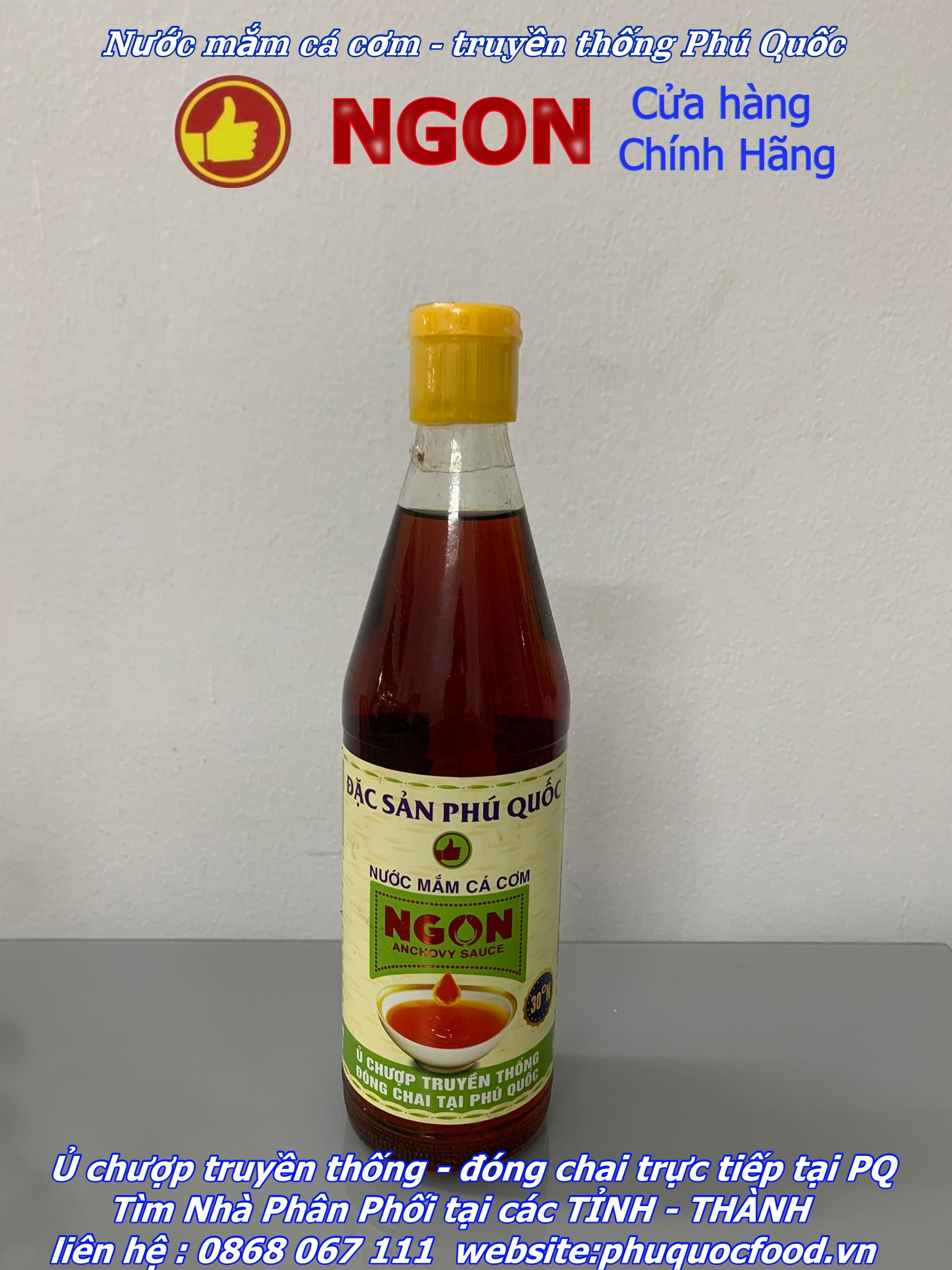 Nước mắm cá cơm Phú Quốc NGON 30 độ đạm/520ml (mắm Nhất)