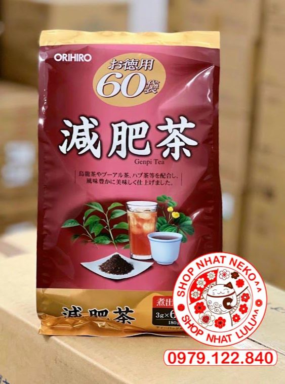 Trà giảm mỡ bụng nhật bản genpi tea orihiro 60 gói