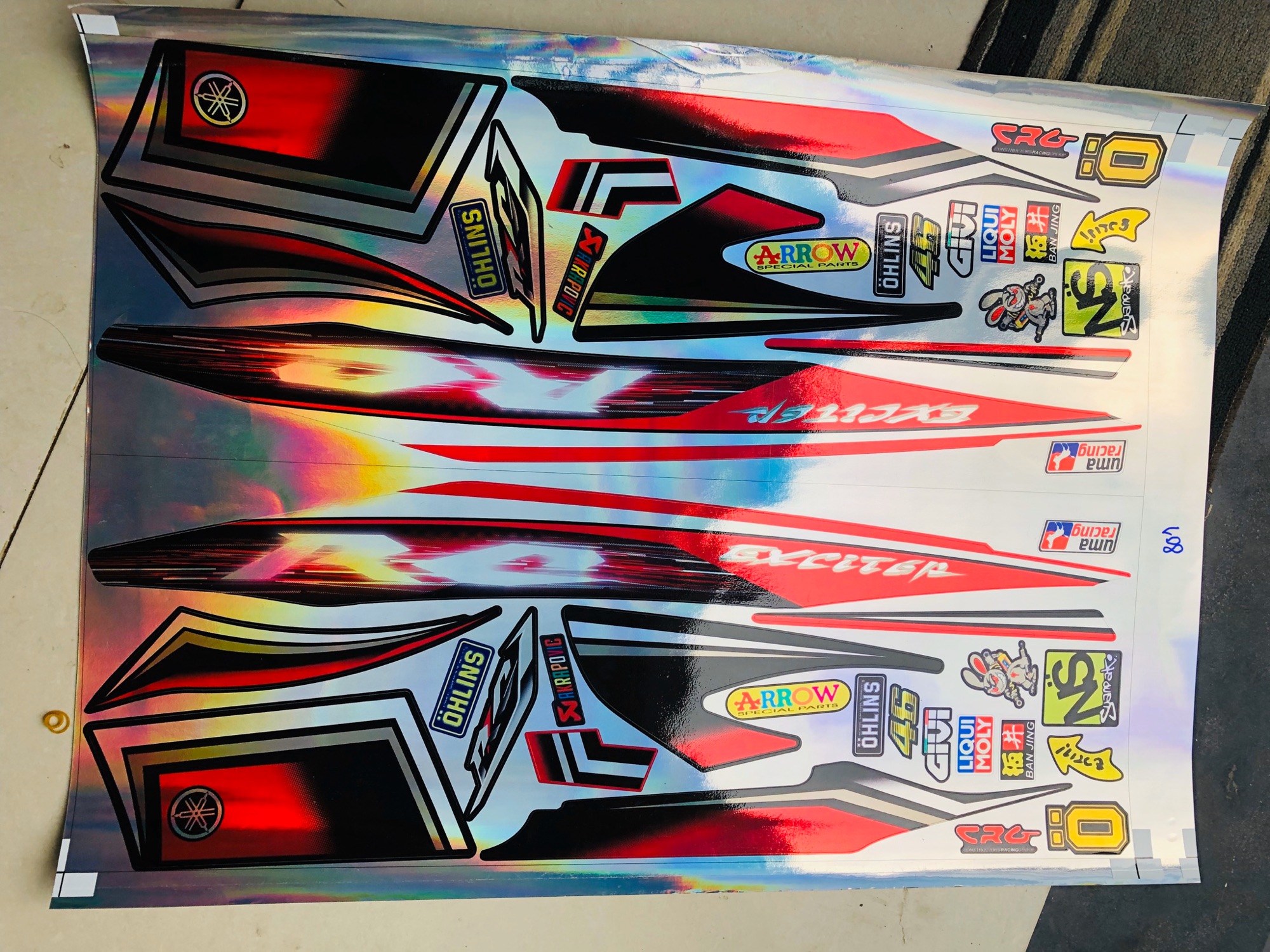 FREE SHIP - [ QUÍ KHÁCH VUI LÒNG MANG TEM RA TIỆM CHO THỢ DÁN] TEM RỜI ex 2010 Rc đỏ đen chất liệu Crom titan 7 màu