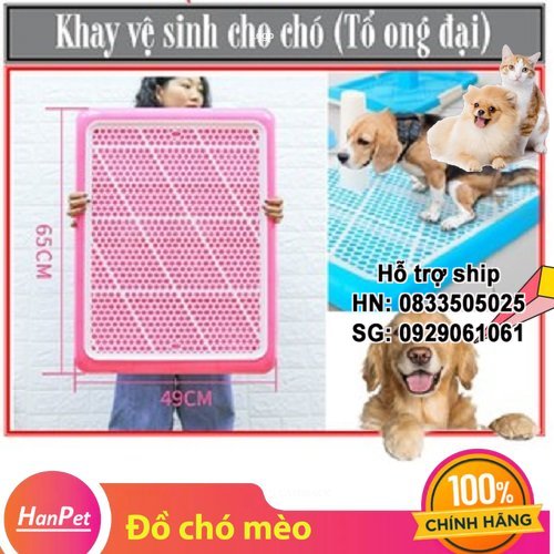 Hanpet - Khay vệ sinh cho chó (Chọn màu) dạng lưới chó dưới 30kg (loại không tường)