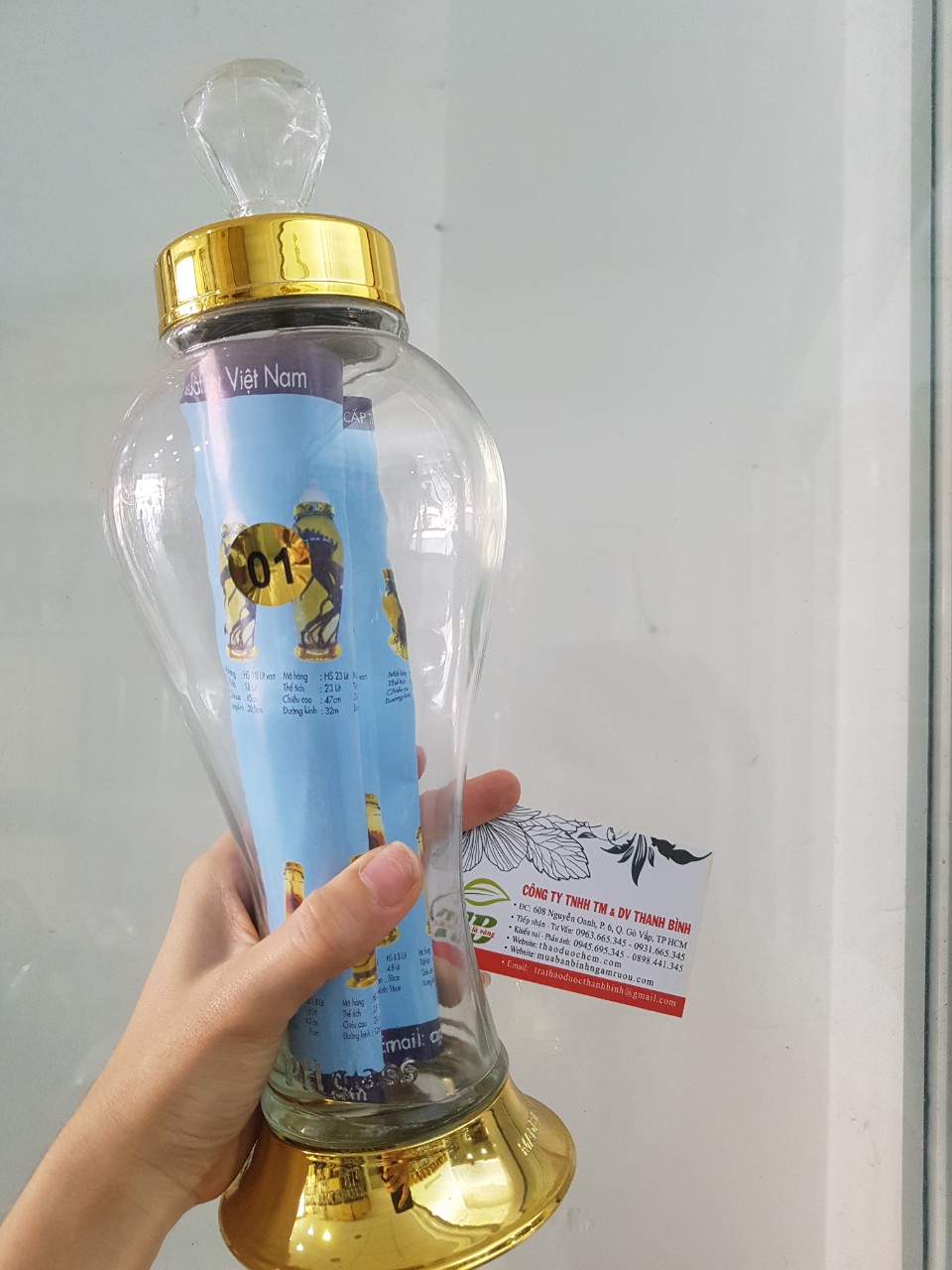 Bình Ngâm sâm Thủy Tinh Cao Cấp 1 Lít - Hũ Ngâm Sâm