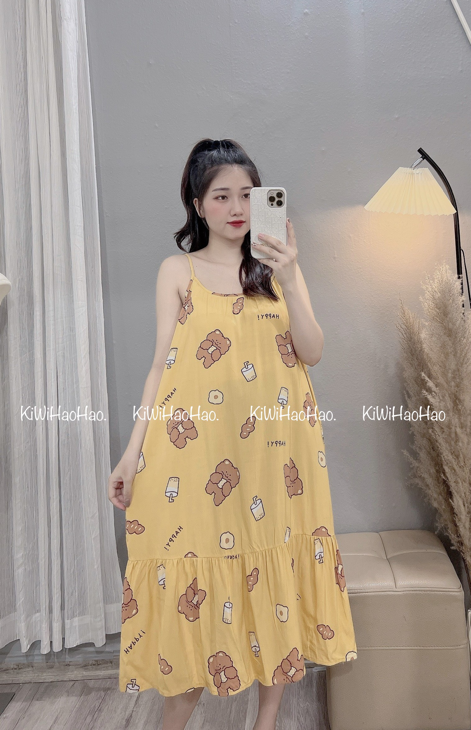Váy lanh 2 dây chất mát