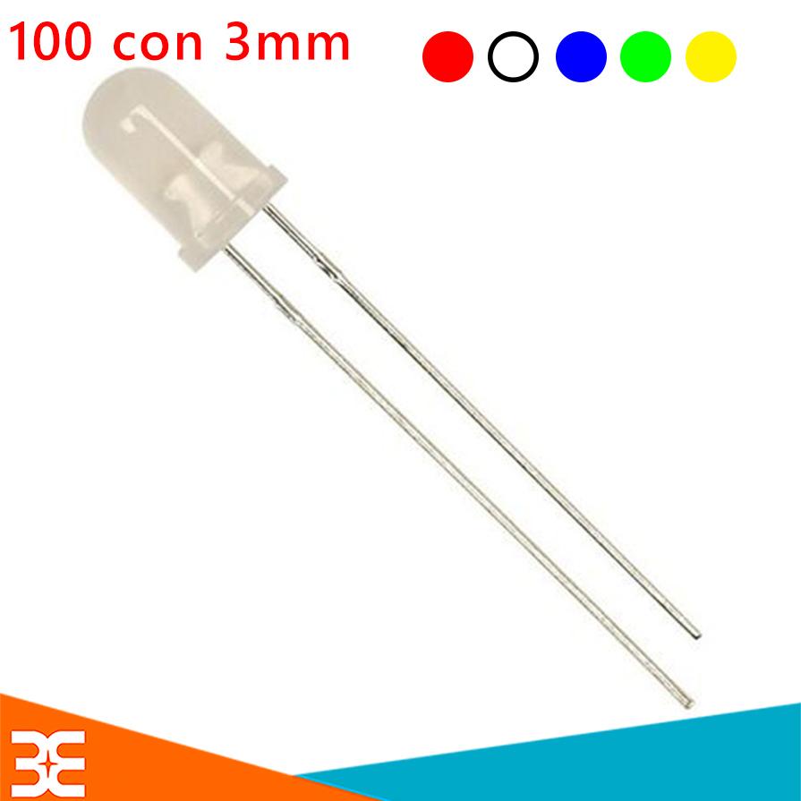 Gói 100 Con Led Đục 3mm đỏ