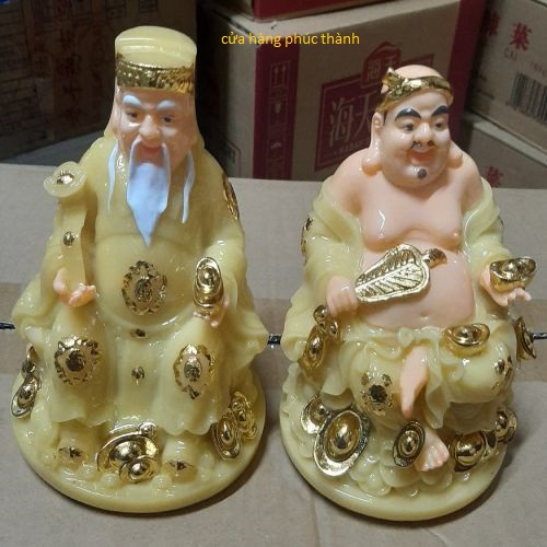 thần tài ông địa đế tròn vàng ( bột đá )