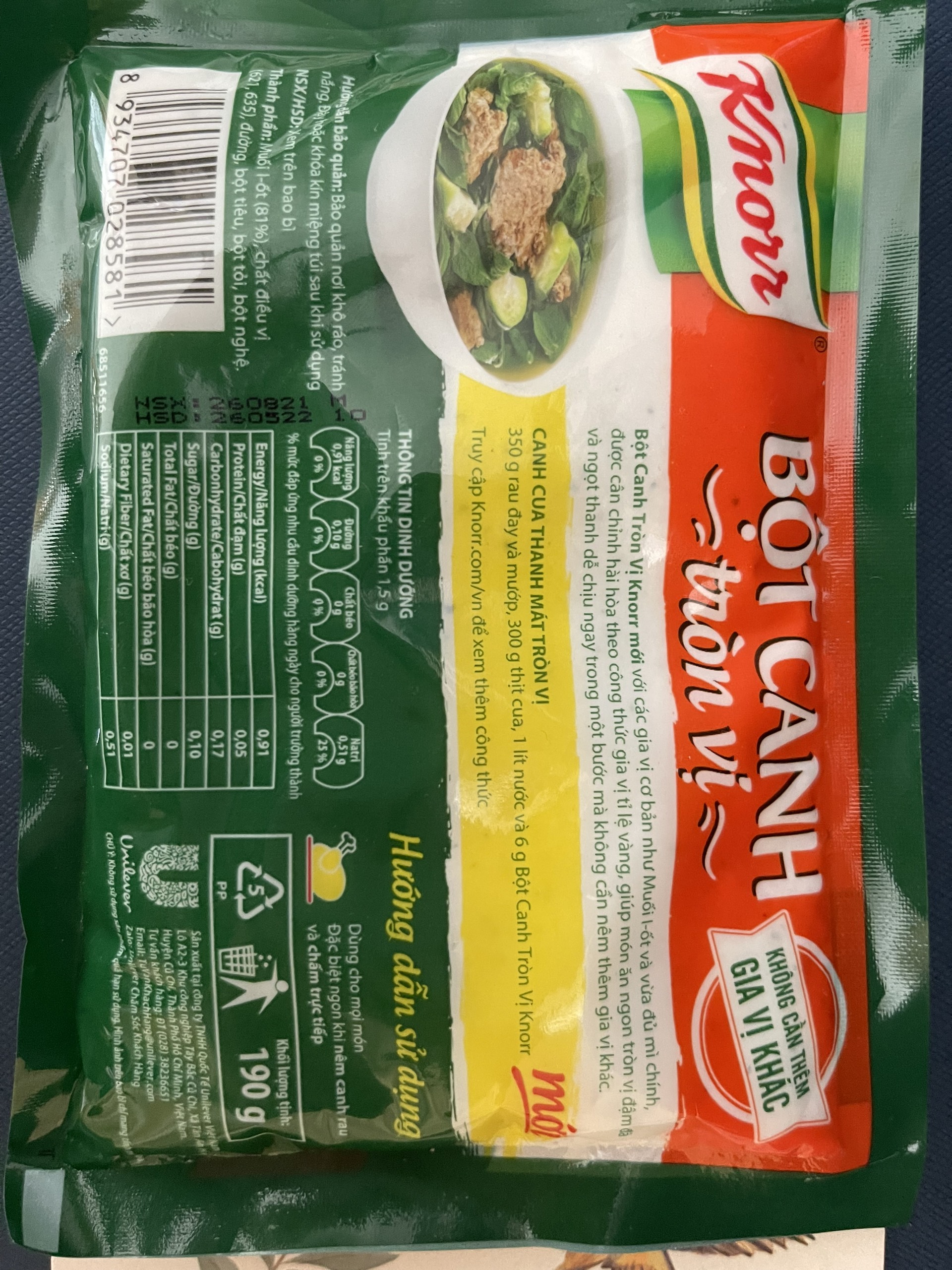 Bột Canh Tròn Vị Knorr Túi 190g
