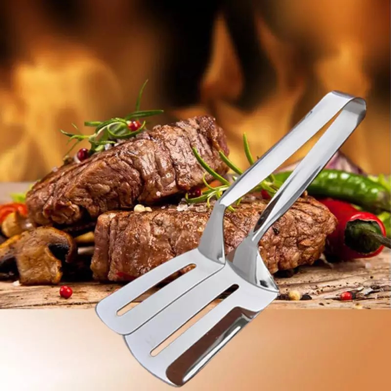 Kẹp gắp thực phẩm bằng inox bản lớn