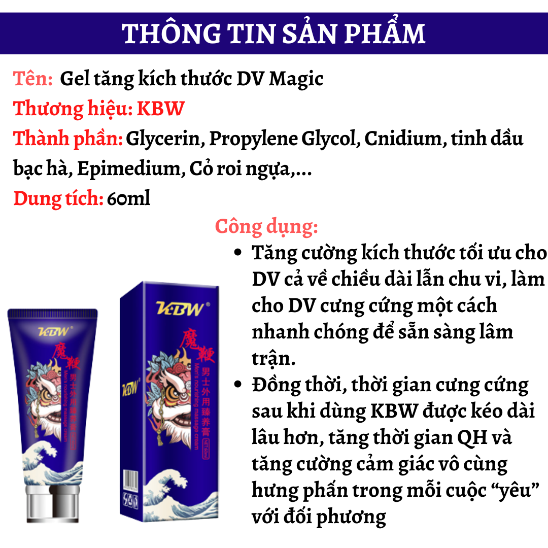 Kem Massage tăng GẤP ĐÔI kích thước cậu nhỏ  KBW hiệu quả vượt trội phóng to 18-20 cm nhanh chóng chỉ sau 1 liệu trình - Nâng tầm sung mãn, chinh phục mọi cuộc yêu.