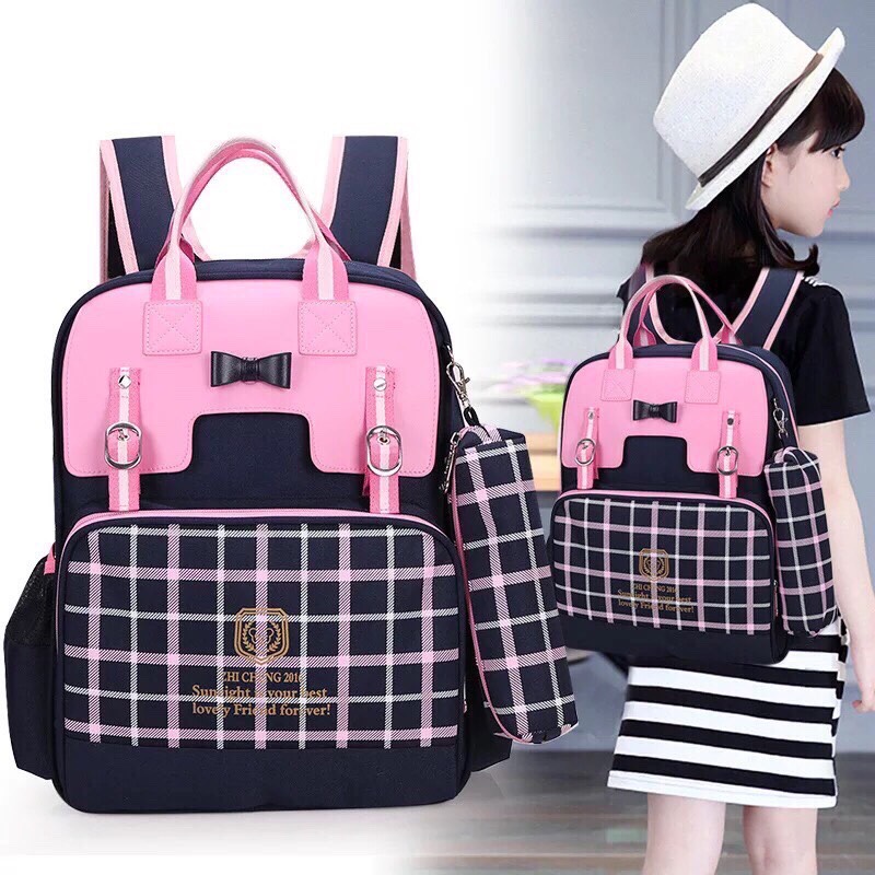 Cặp học sinh cấp 1 [LOẠI ĐẸP] Balo học sinh cao cấp - Tặng kèm Túi đựng bút dành cho bé gái BL013Balo Cho Bé - Balo Đi Học -Cặp Sách Balo đi học cho bé trai bé gái tiểu học cấp 1 cấp 2  2020, cặp chống gù lưng